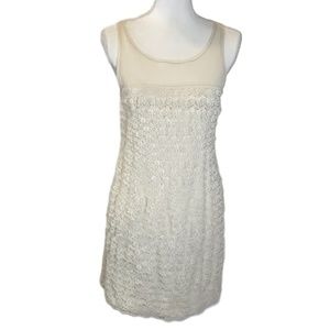 EUC BCBG Lace White Cream Dress 4